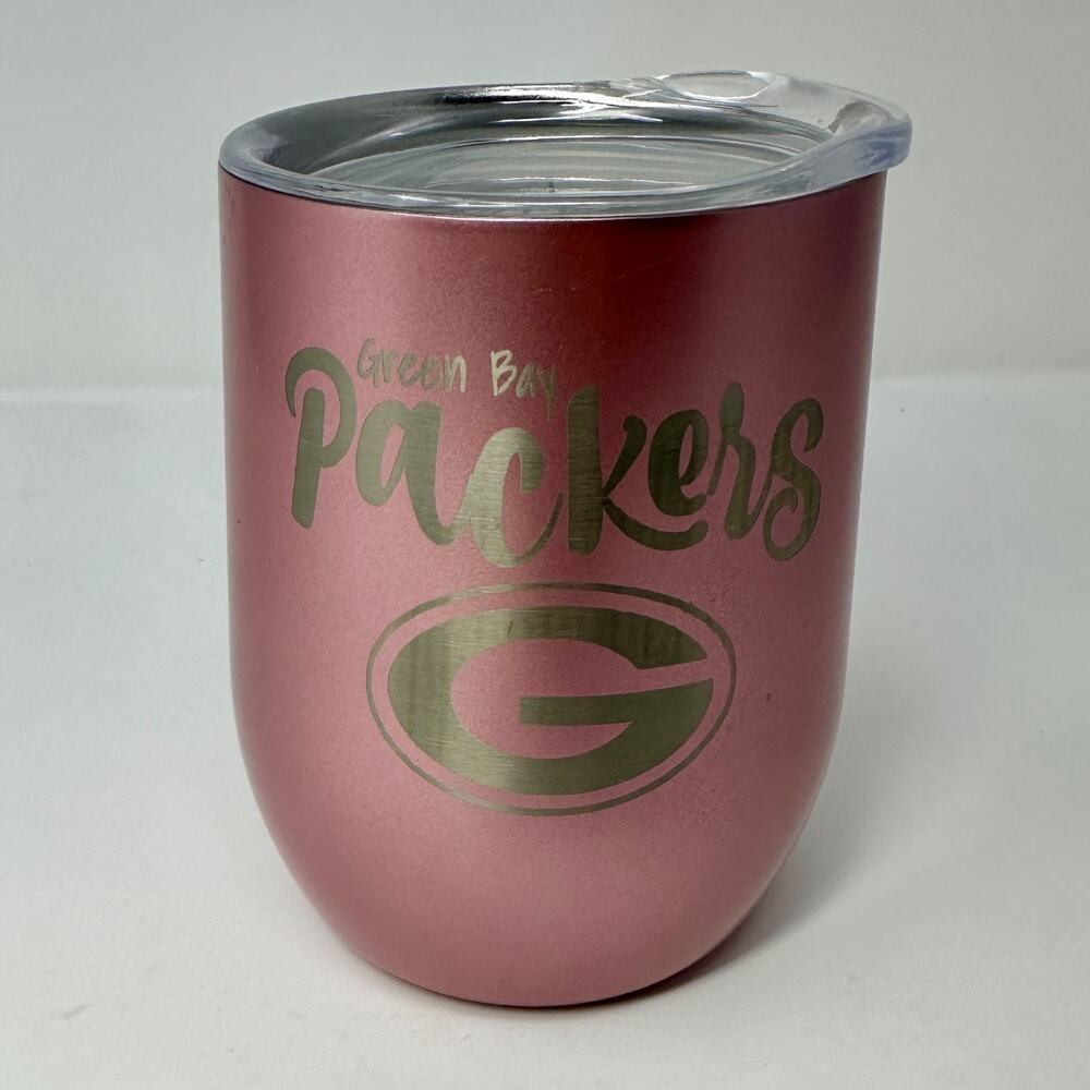 NEW Green Bay Packers 14oz Stainless Steel Insulated Wine Tumbler Cup Lid NFL
